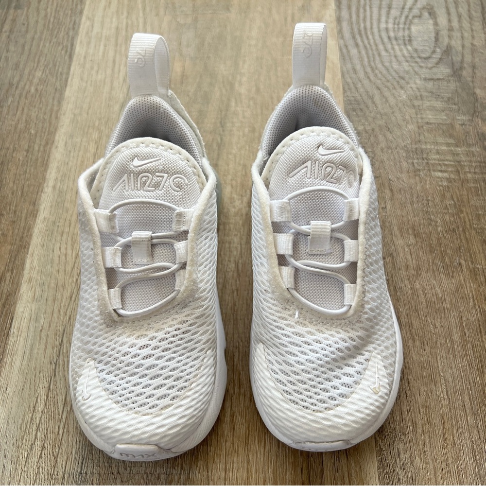 Nike Air Max 270 Toddler Pull On Shoes All White Size 7C